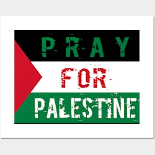 Pray for Palestine Flag Artwork Posters and Art